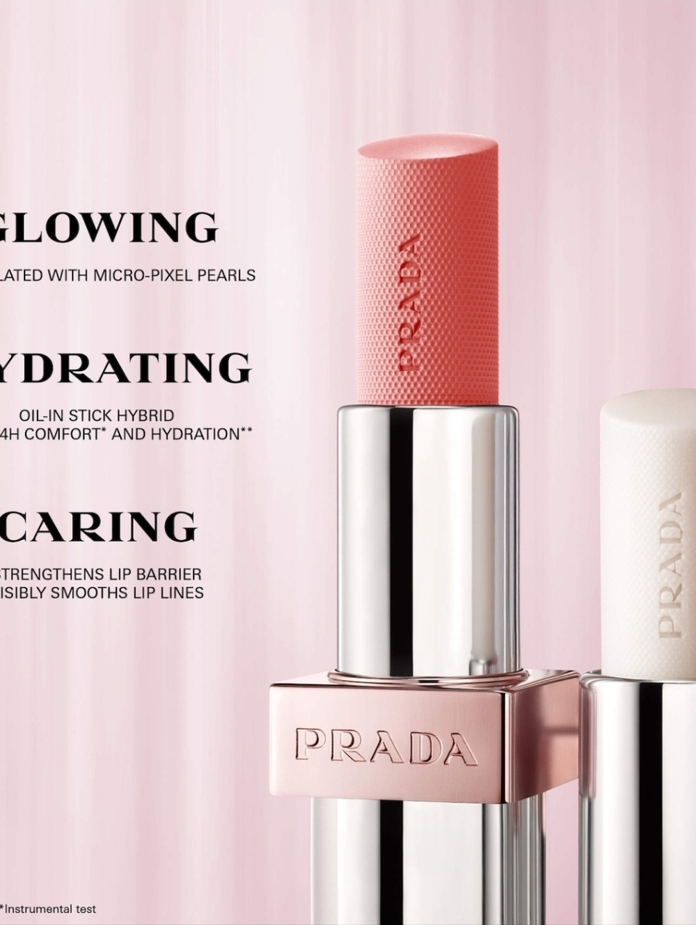 NEW~ Prada Light Glowing Lip Oil Stick~ U014 White - Pearlescent - Picture 3 of 6